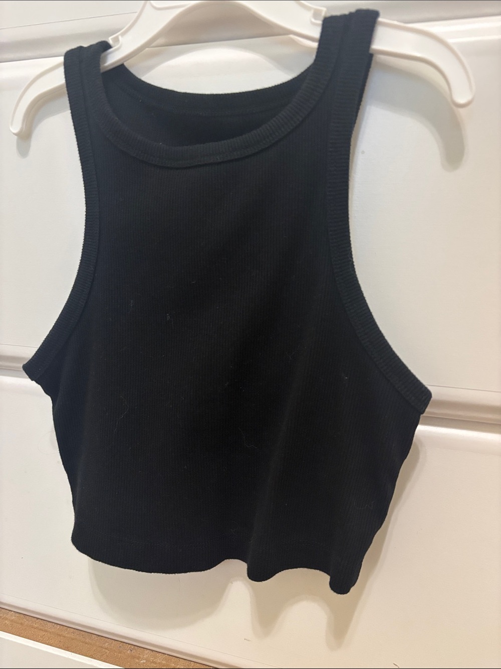 wild fable Black Ribbed High-Neck Crop Tank